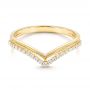 14k Yellow Gold 14k Yellow Gold V-shaped Diamond Wedding Band - Flat View -  106189 - Thumbnail
