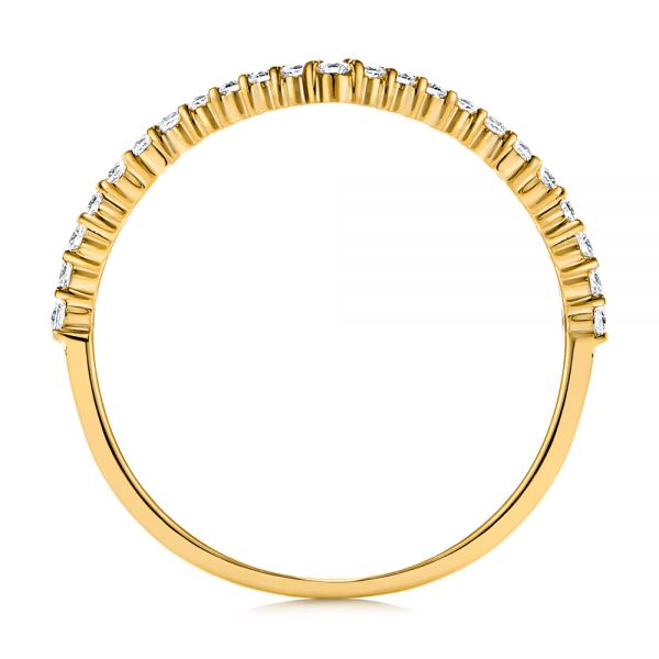 14k Yellow Gold 14k Yellow Gold V-shaped Diamond Wedding Band - Front View - 106185
