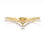 18k Yellow Gold 18k Yellow Gold V-shaped Diamond Wedding Band - Top View -  106189 - Thumbnail