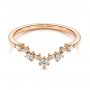 18k Rose Gold 18k Rose Gold V-shaped Diamond Wedding Ring - Flat View -  106187 - Thumbnail