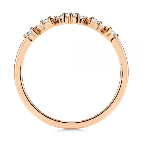 18k Rose Gold 18k Rose Gold V-shaped Diamond Wedding Ring - Front View -  106187