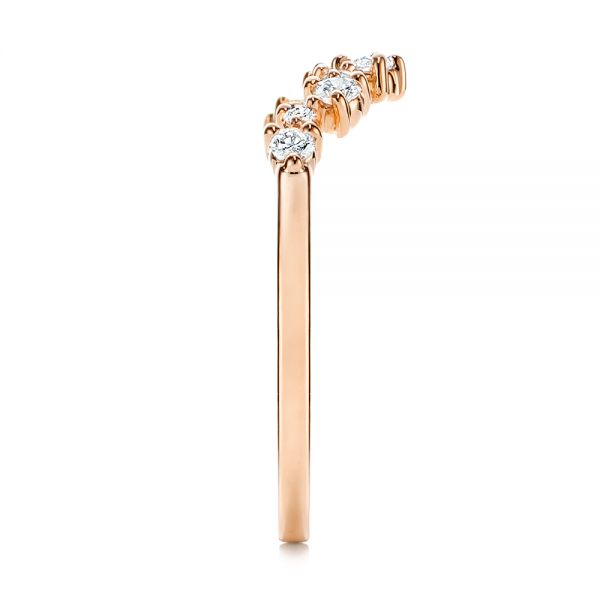 18k Rose Gold 18k Rose Gold V-shaped Diamond Wedding Ring - Side View - 106187