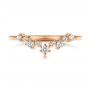 18k Rose Gold 18k Rose Gold V-shaped Diamond Wedding Ring - Top View -  106187 - Thumbnail