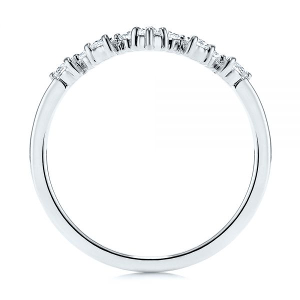  Platinum Platinum V-shaped Diamond Wedding Ring - Front View -  106187