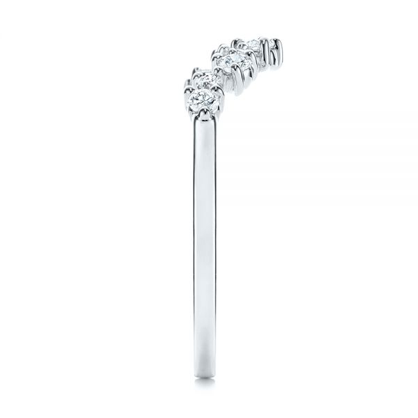 18k White Gold 18k White Gold V-shaped Diamond Wedding Ring - Side View - 106187