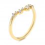 14k Yellow Gold V-shaped Diamond Wedding Ring - Three-Quarter View -  106187 - Thumbnail