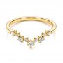 14k Yellow Gold V-shaped Diamond Wedding Ring - Flat View -  106187 - Thumbnail
