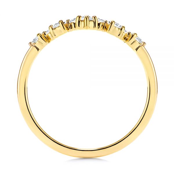 18k Yellow Gold 18k Yellow Gold V-shaped Diamond Wedding Ring - Front View -  106187