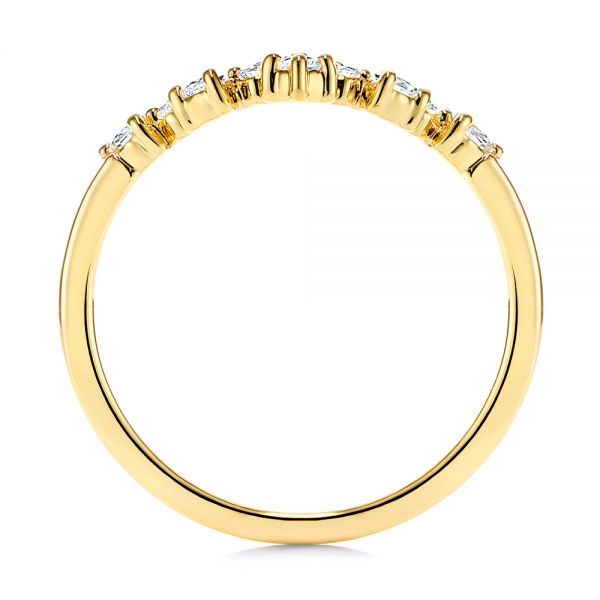 14k Yellow Gold V-shaped Diamond Wedding Ring - Front View - 106187