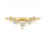 14k Yellow Gold V-shaped Diamond Wedding Ring - Top View -  106187 - Thumbnail
