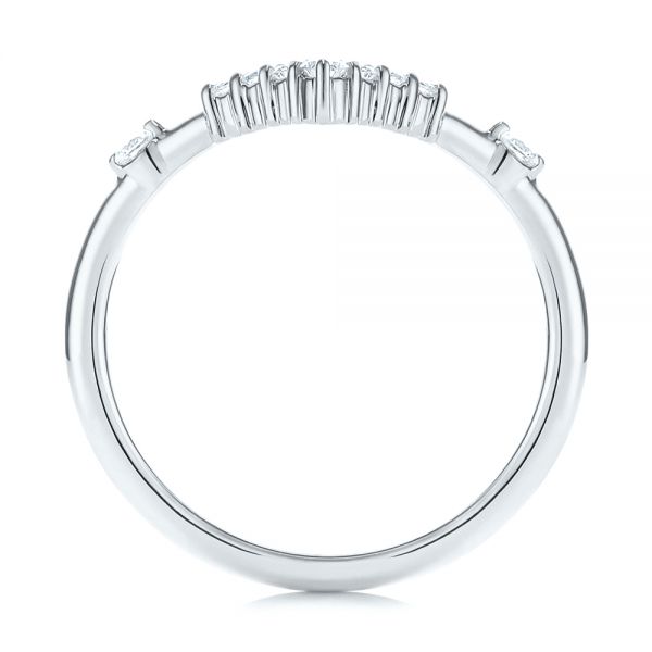 14k White Gold 14k White Gold V-shaped Women's Diamond Wedding Ring - Front View -  106179