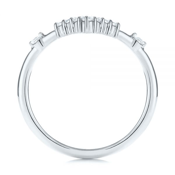 14k White Gold 14k White Gold V-shaped Women's Diamond Wedding Ring - Front View - 106179