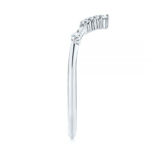 14k White Gold 14k White Gold V-shaped Women's Diamond Wedding Ring - Side View - 106179