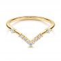 18k Yellow Gold 18k Yellow Gold V-shaped Women's Diamond Wedding Ring - Flat View -  106179 - Thumbnail