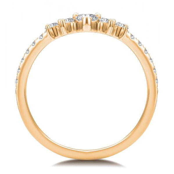 18k Rose Gold 18k Rose Gold V-shaped Diamond Wedding Band - Front View -  107716 - Thumbnail