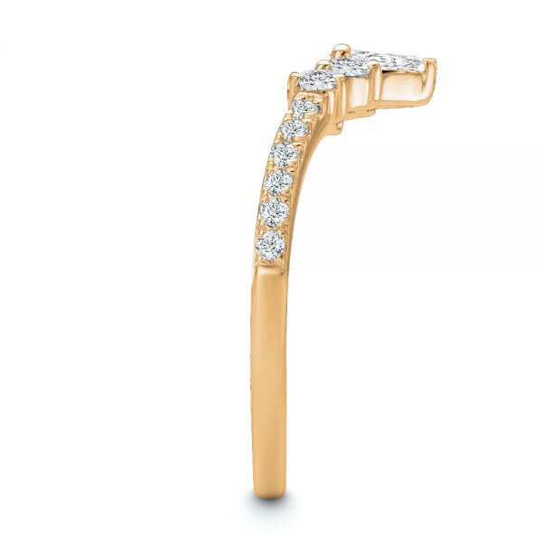 18k Rose Gold 18k Rose Gold V-shaped Diamond Wedding Band - Side View -  107716 - Thumbnail