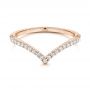 18k Rose Gold 18k Rose Gold V-shaped Diamond Wedding Ring - Flat View -  106360 - Thumbnail