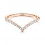 14k Rose Gold 14k Rose Gold V-shaped Diamond Wedding Ring - Flat View -  106360 - Thumbnail