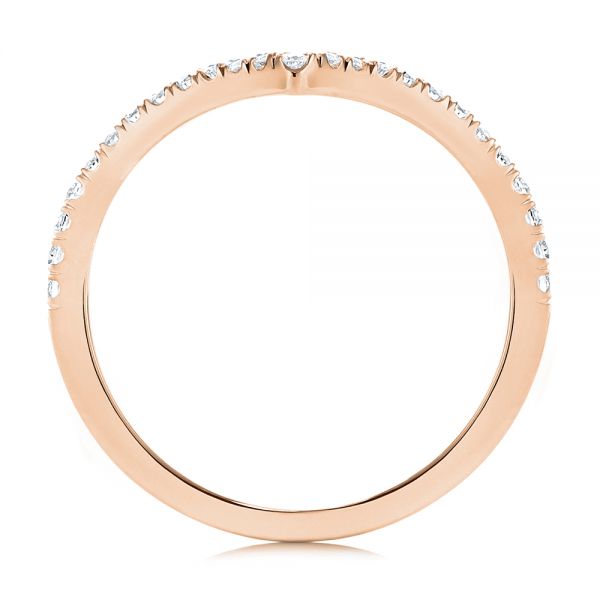 18k Rose Gold 18k Rose Gold V-shaped Diamond Wedding Ring - Front View -  106360