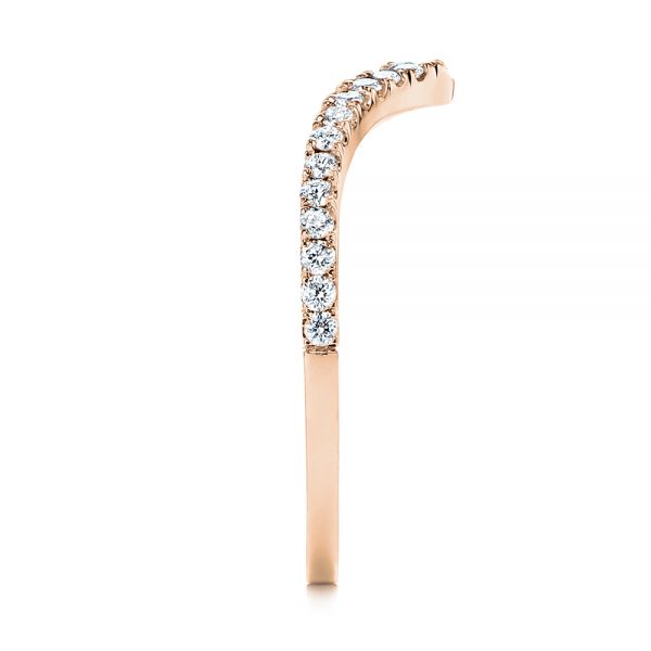 14k Rose Gold 14k Rose Gold V-shaped Diamond Wedding Ring - Side View -  106360