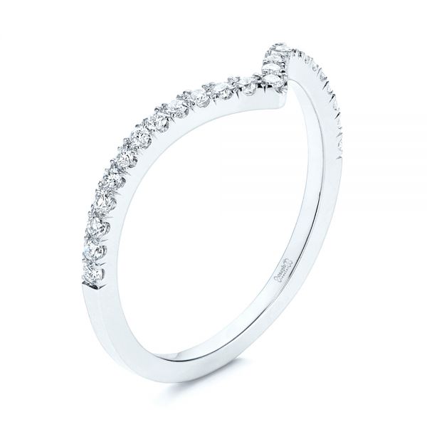  Platinum Platinum V-shaped Diamond Wedding Ring - Three-Quarter View -  106360