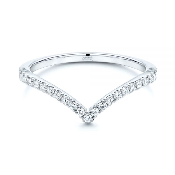14k White Gold 14k White Gold V-shaped Diamond Wedding Ring - Flat View - 106360