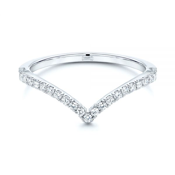  Platinum Platinum V-shaped Diamond Wedding Ring - Flat View -  106360