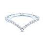 14k White Gold 14k White Gold V-shaped Diamond Wedding Ring - Flat View -  106360 - Thumbnail