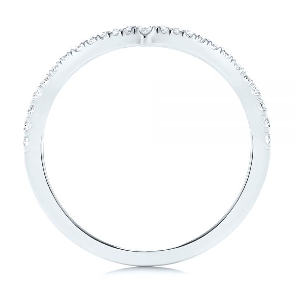 14k White Gold 14k White Gold V-shaped Diamond Wedding Ring - Front View -  106360