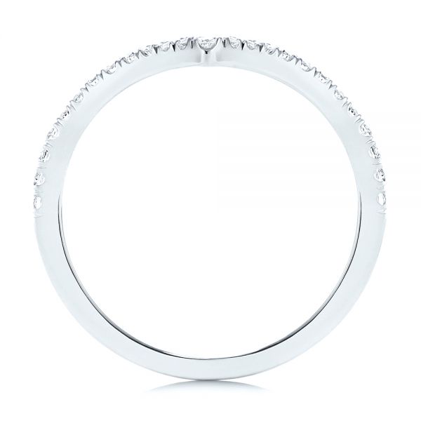 14k White Gold 14k White Gold V-shaped Diamond Wedding Ring - Front View - 106360