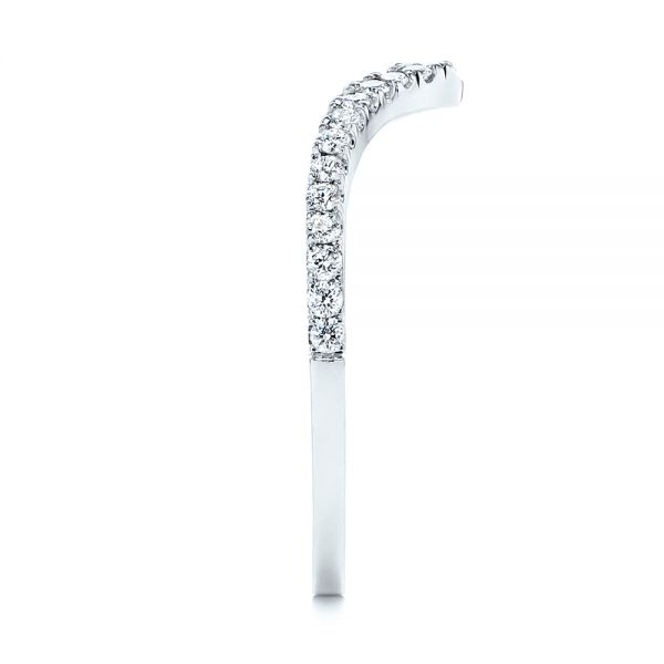 14k White Gold 14k White Gold V-shaped Diamond Wedding Ring - Side View - 106360