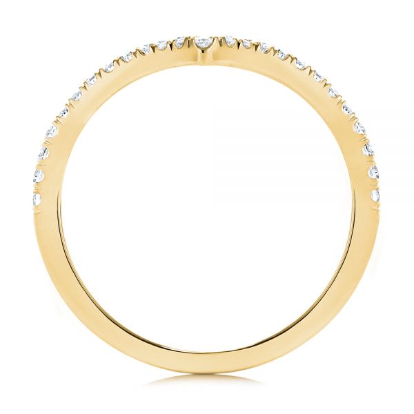 18k Yellow Gold 18k Yellow Gold V-shaped Diamond Wedding Ring - Front View -  106360