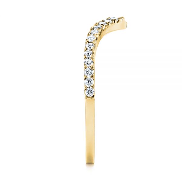 18k Yellow Gold 18k Yellow Gold V-shaped Diamond Wedding Ring - Side View -  106360