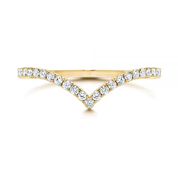 18k Yellow Gold 18k Yellow Gold V-shaped Diamond Wedding Ring - Top View -  106360