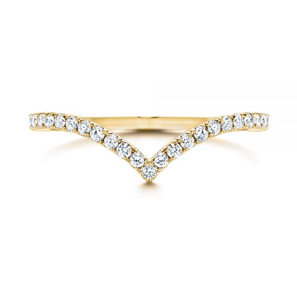 14k Yellow Gold 14k Yellow Gold V-shaped Diamond Wedding Ring - Top View -  106360