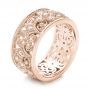 18k Rose Gold 18k Rose Gold Vintage Diamond Stackable Eternity Band - Three-Quarter View -  101913 - Thumbnail