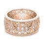 14k Rose Gold 14k Rose Gold Vintage Diamond Stackable Eternity Band - Flat View -  101913 - Thumbnail