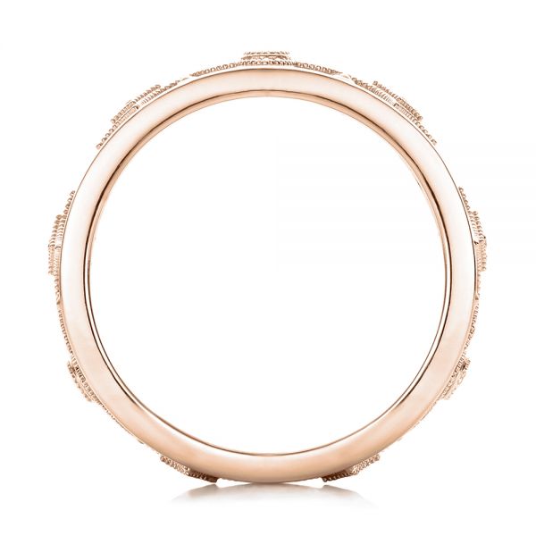 18k Rose Gold 18k Rose Gold Vintage Diamond Stackable Eternity Band - Front View - 101913