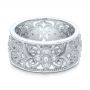 18k White Gold Vintage Diamond Stackable Eternity Band - Flat View -  101913 - Thumbnail