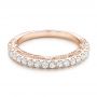 18k Rose Gold 18k Rose Gold Vintage Diamond Wedding Band - Flat View -  102551 - Thumbnail