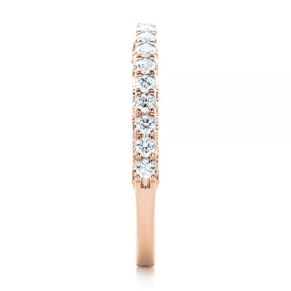 14k Rose Gold 14k Rose Gold Vintage Diamond Wedding Band - Side View - 102551