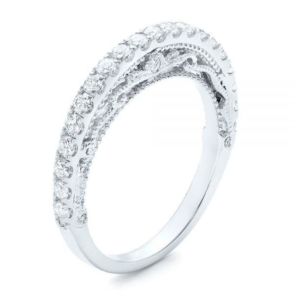  Platinum Platinum Vintage Diamond Wedding Band - Three-Quarter View -  102551