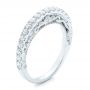 18k White Gold Vintage Diamond Wedding Band - Three-Quarter View -  102551 - Thumbnail