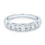 14k White Gold Vintage Diamond Wedding Band - Flat View -  102531 - Thumbnail
