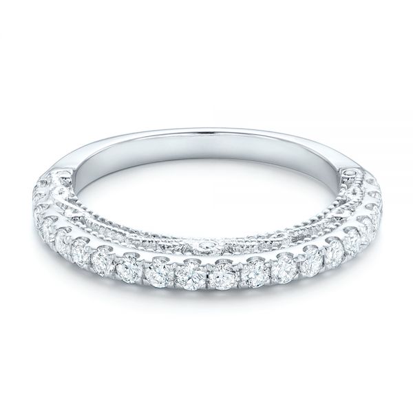 Platinum Platinum Vintage Diamond Wedding Band - Flat View - 102551
