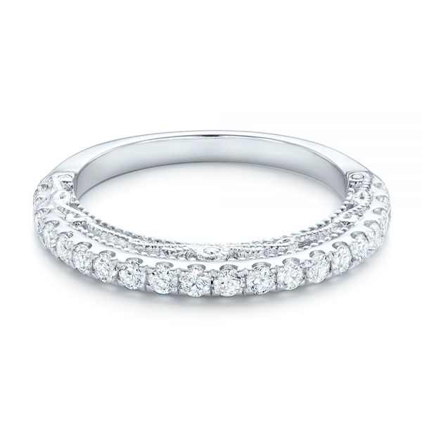  Platinum Platinum Vintage Diamond Wedding Band - Flat View -  102551