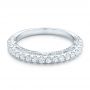 14k White Gold 14k White Gold Vintage Diamond Wedding Band - Flat View -  102551 - Thumbnail