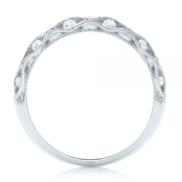  Platinum Platinum Vintage Diamond Wedding Band - Front View -  102531