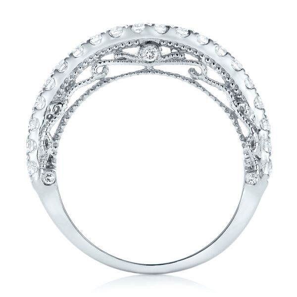Platinum Platinum Vintage Diamond Wedding Band - Front View - 102551