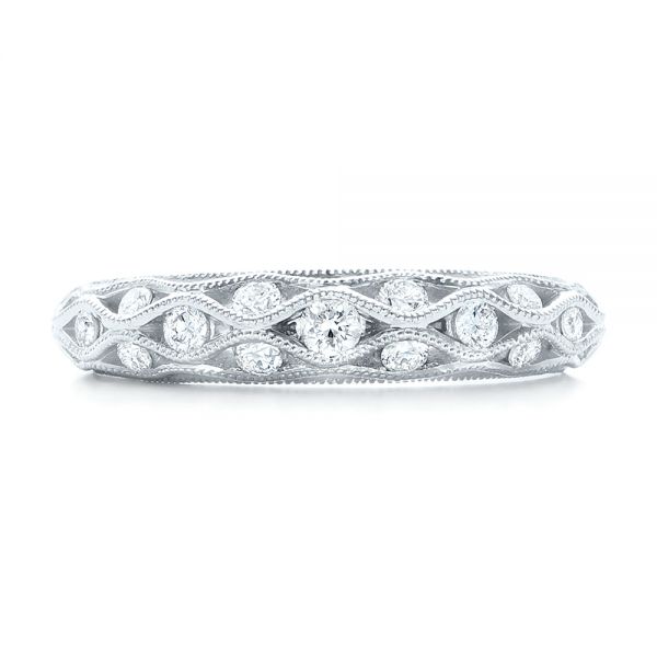  Platinum Platinum Vintage Diamond Wedding Band - Top View -  102531